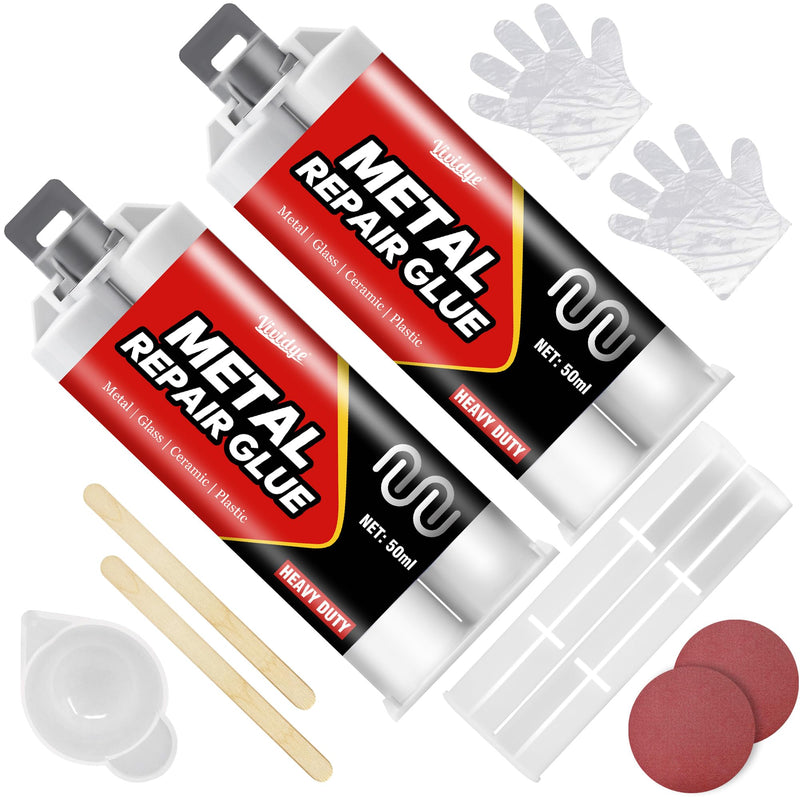 Metal Glue 100ml, High Strength Metal Epoxy Glue for Welding Stainless Steel, Galvanized Steel, Aluminum Alloy, Copper, Glass, Ceramic and DIY Craft, Sturdy, Heat-Resistant Liquid Metal Glue