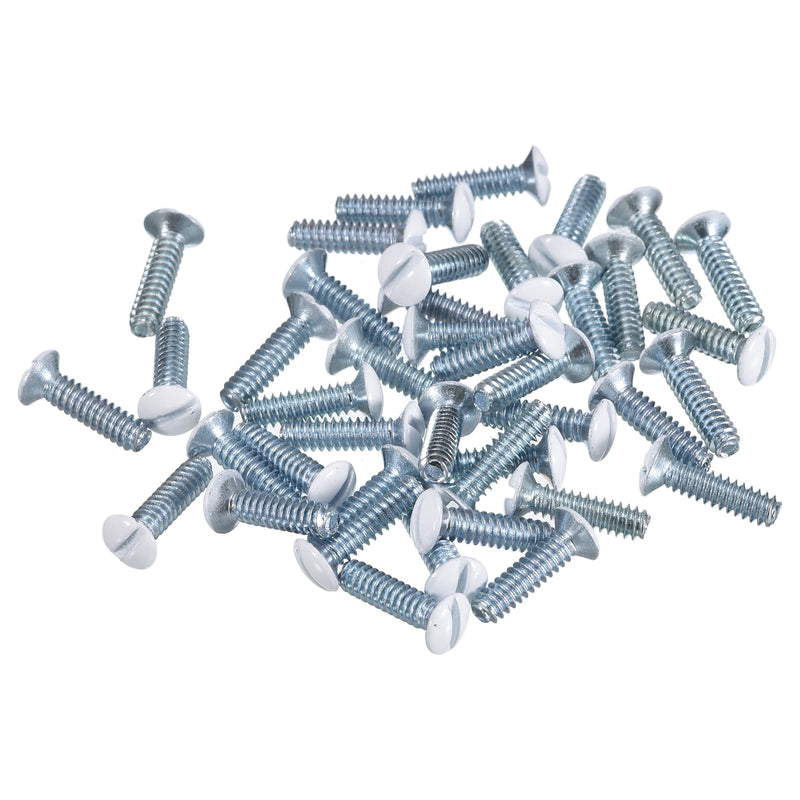 uxcell 240Pcs Wall Plate Screws, 9/16" Long 6-32 Thread Outlet Screws White Oval Head Milled Slot Panel Switch Plate Screws for Wall Light Electrical Cover Panel Replacement