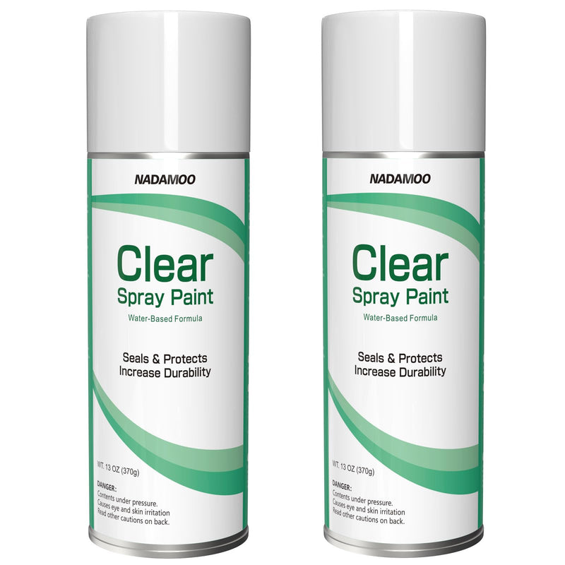 NADAMOO Silicone Modified Acrylic Clear Coat Protective Finish for Metal, Wood, Plastic, Marble - UV Resistant, Waterproof Sealer & Coating for Outdoor Furniture, Automotive, Crafts - 2 Cans, Semi-Gloss 13 Ounce (Pack of 2)