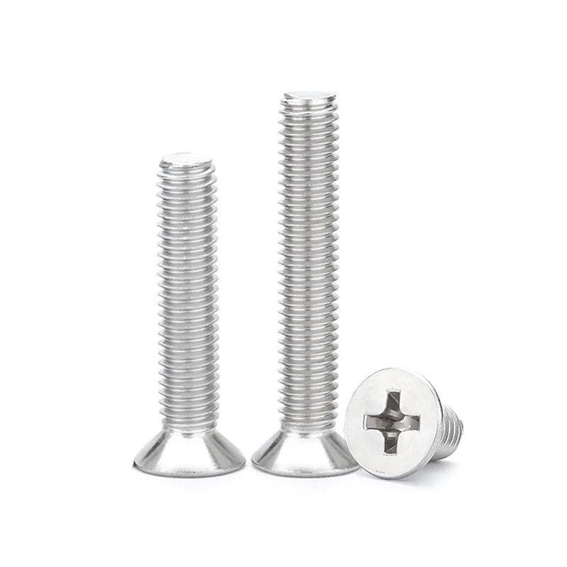 5/16-18 x 4'' (10 Pack) Flat Head Machine Screw, Phillips Drive, 304 Stainless Steel 18-8, Bright Finish, Fully Machine Thread 5/16 x 4''