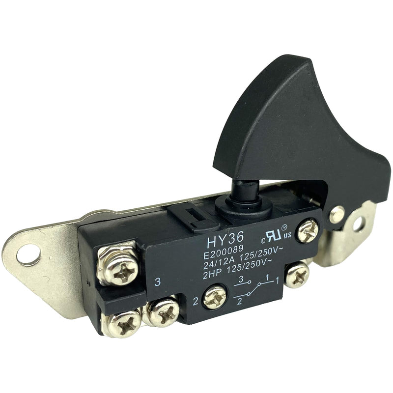 HY36 Trigger Switch (1-Pack) 24A 125V 2HP, Heavy-Duty Power Tool Trigger Replacement, Compatible with Miter Saws and Circular Saws, with Brass Screw Terminals for Circuit Restoration