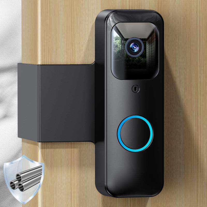 Blink Doorbell Mount, NANW Full-Metal Anti-Theft Doorbell Camera Mount, No-Drill and Not Block Motion Sensor Bracket, Blink Aluminum Alloy Video Doorbell Holder for Home/Apartment/Dorm,Black Black-Sensor Unblocked