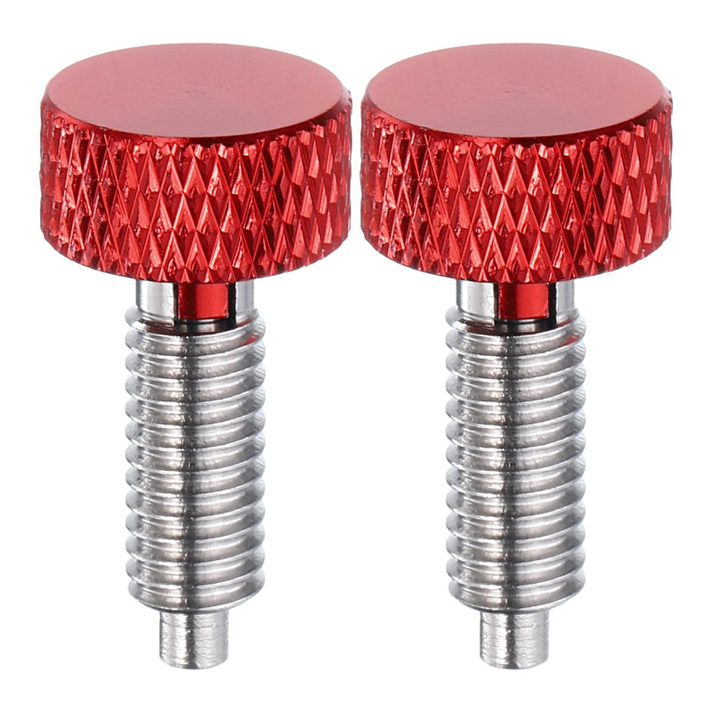 HARFINGTON 2pcs Spring Plunger with Knurled Handle M6x1 Pin Dia. 3mm Retractable Quick Release Pins Stainless Steel Lock Out Type Index Plunger for Industrial Equipment, Red