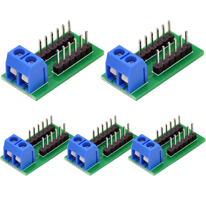 5PCS 2x6 Position Terminal Block Distribution Module,2P Screw Terminal to 2.54mm Pitch Dupont pin Header Connector 5PCS