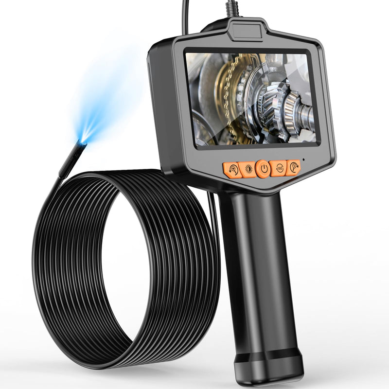Endoscope Camera with Light, 4.3" IPS Screen Borescope Camera, IP67 Waterproof, Snake Camera for Automotive, Pipe, Wall (6.6FT Single Lens) 6.6FT