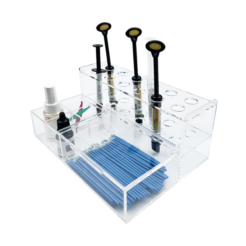 Dental Syringe Acrylic Organizer, YOUYA DENTAL Multi-Function Acrylic Dental Composite Organizer Transparent Resin Holder Applicator for Resin Adhesive Syringes Brush Dispenser Placement Rack Tool Medium