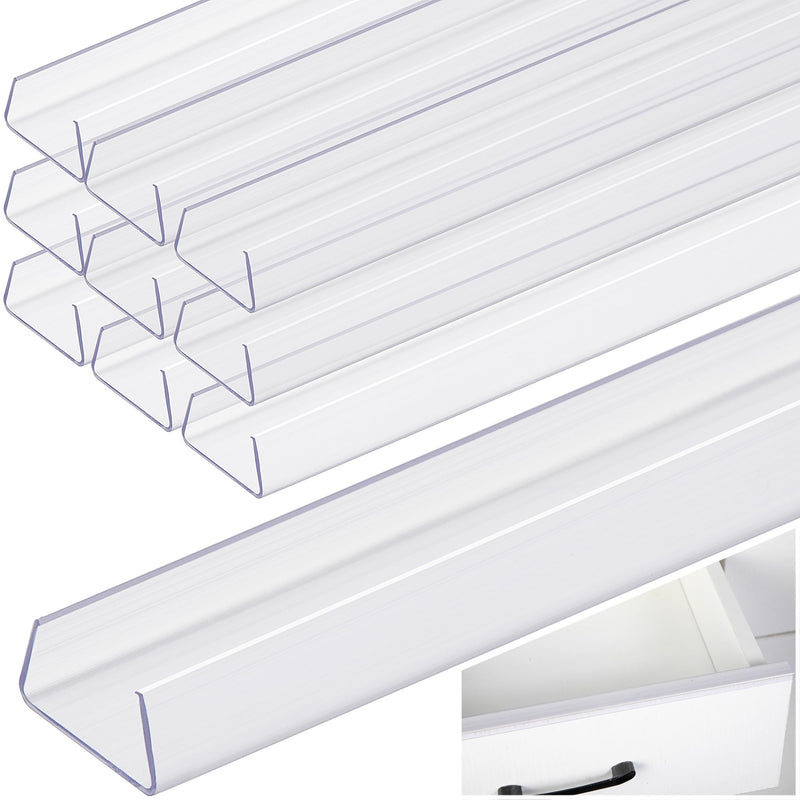 10 Pcs 16.5" Cabinet Door Protector Edge Guard-3/4 Thick Slip-On Drawer Door Protector in Clear-Shelf Edge Protector for Kitchen Cabinets to Prevent Wear,Chipping and Discolouration 16.5 Inch