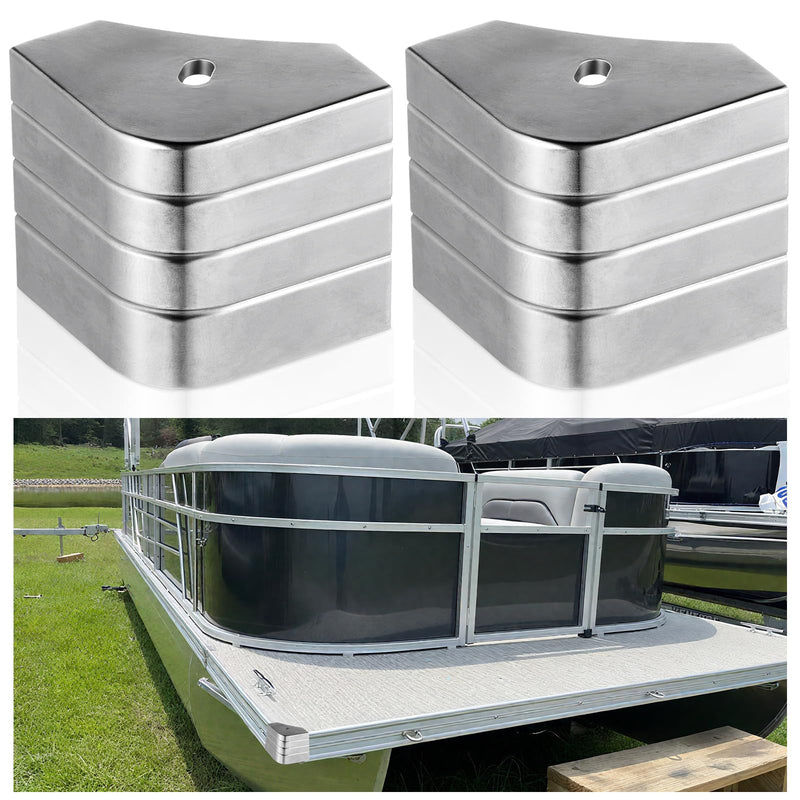 MorningRo Pontoon Boat Aluminum Corner Cap Casting Suitable for 90 Rounded Corner, not 90 Right Angles.Height: 3-1/8" to 3-3/16" Top: 3-1/8" to 3-3/16" 2