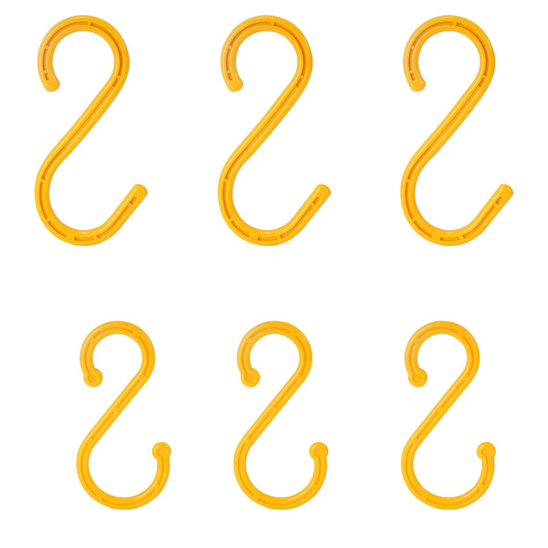 6 Pack Heavy Duty S Hooks, S Hooks for Hanging Heavy Duty, Yellow Plastic Hooks for Hanging Plants,Bathroom,Kitchen,Garden Tools,Industry