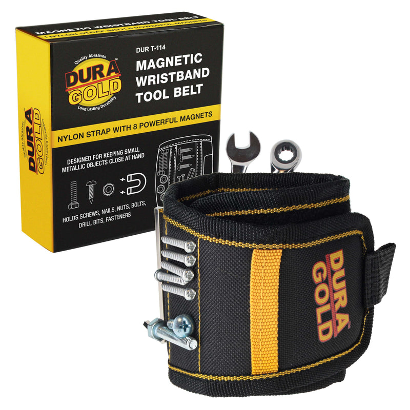 Dura-Gold Magnetic Wristband Tool Belt - Nylon Wrist Strap, Powerful Magnets for Holding Fasteners, Screws, Nails, Nuts, Bolts, Drill Bits - Mechanic, Construction, DIY Gadget, Birthday Gift Men, Dads