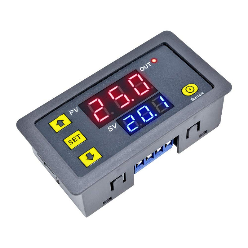 Programmable Cycle Timer Switch Timer Delay Relay LED Digital Display Timing Module (1Piece, DC12V) Small 12