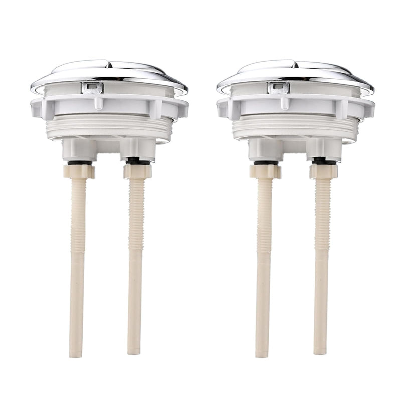 2 Pack 58mm/2.2 inch Dual Push Flushing Toilet Button Toilet Water Tank Button Toilet Button Flush Button Replacement with Thread Diameter 2 Pack 58mm