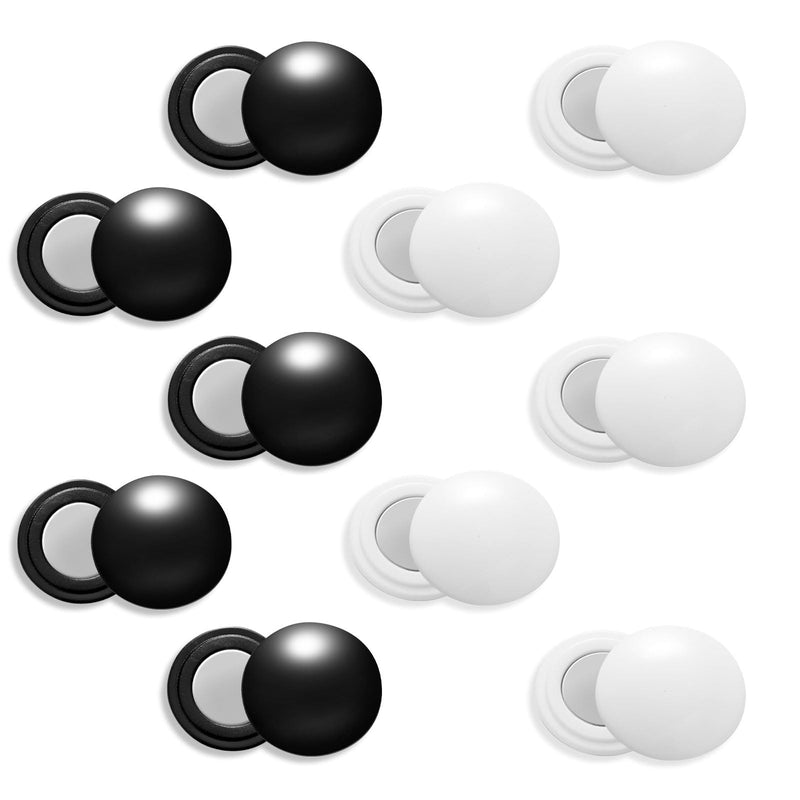 10 Pairs Magnetic Race Bib Clips, Marathon Race Number Holder Running Bib Buckles Fixing System Magnets Racing Bib Fixing Clips Running Gear for Field Triathlon Run Cycling (White, Black)