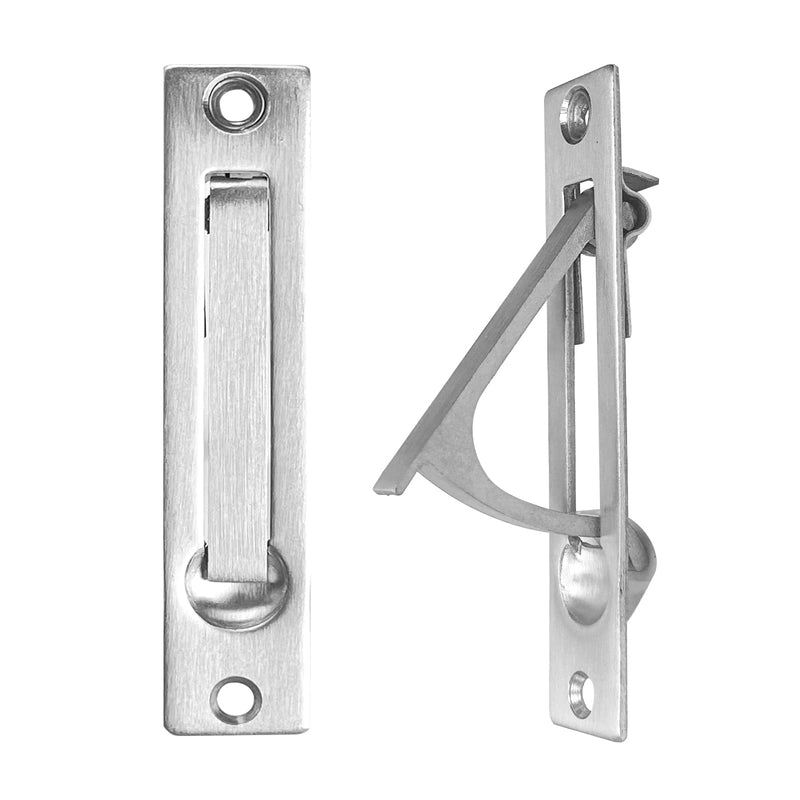 Pocket Door Edge Pull Sliver Brushed Nickel - Hidden Edge Handles Hardware for Easy Access,Stylish Pocket Door Pull,Ideal Pocket Door Hardware Solution 3 Pack