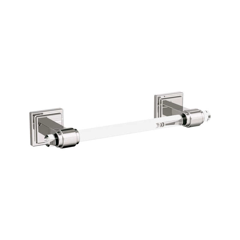 Amerock Glacio Clear/Polished Nickel 8 inch (203 mm) Center-to-Center Towel Bar, BH36065CPN 8 Inch (203 mm)