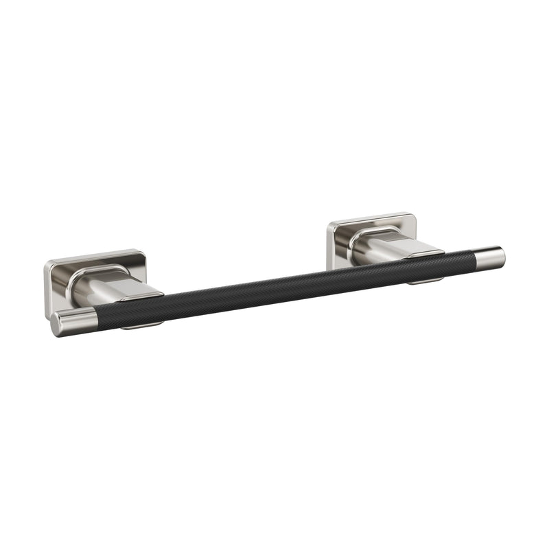 Amerock Esquire Polished Nickel/Black Bronze 9 inch (229 mm) Center-to-Center Towel Bar, BH26616PNBBR