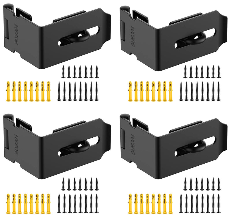 90 Degree Hasp Lock Latch, Right Angle Safe Padlock Clasp Hasp for Personal Privacy, 304 Stainless Steel Security Desk Drawer Lock Latch (Black-4 Pcs) Black-4 pcs