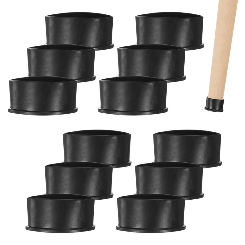 12-Pack Chair Leg Caps, 3 Inch(76mm) PVC Chair Leg Floor Protectors for Folding Chairs/Metal Chairs/Furniture Table/Hardwood Floors, Round Non-Slip Cover End Tips [Black] 12
