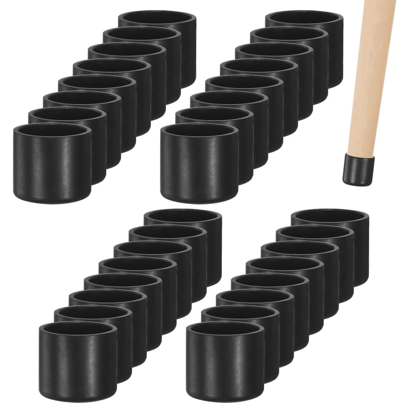 64-Pack Chair Leg Caps, 7/8 Inch(22mm) PVC Chair Leg Floor Protectors for Folding Chairs/Metal Chairs/Furniture Table/Hardwood Floors, Round Non-Slip Cover End Tips [Black] 64