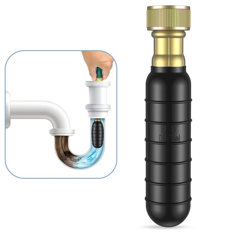 Drain Bladder, Medium Drain Cleaning Bladder Fits 1.5" to 3" Pipes, Rubber Drain Bladder Unclogger for Bathroom Sinks, Showers, Swimming Pool Drains, Kitchen Sinks and Main Drains 1.5" to 3"