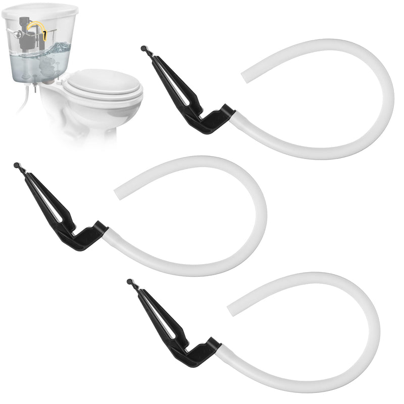 Saillong 3 Pack Toilet Refill Tube and Clip Replacement, Toilet Repair Kit Inside Tank Compatible with 100, 200, 200A, 400A and Most Other Valves, 9.65” Length, Rubber and Plastic