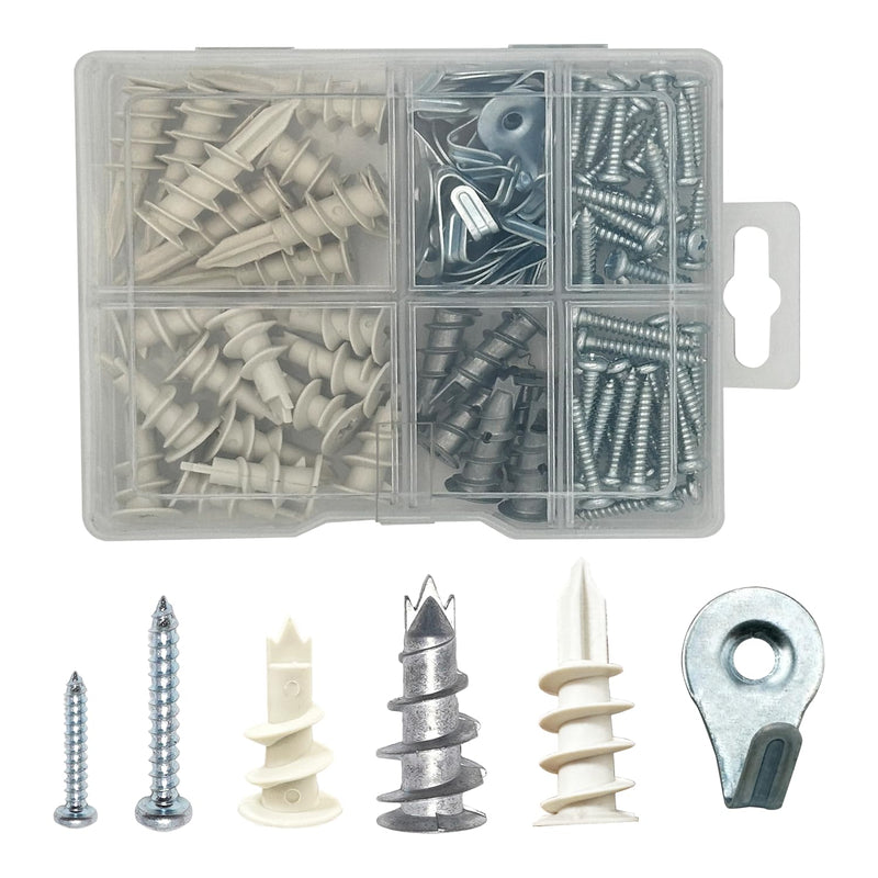 Drywall Anchors Hanging Kit 90PCS, Sheetrock Anchors Kit, Drywall Anchors Heavy Duty, No Drill Hole Required These Dry Wall Screws and Anchors