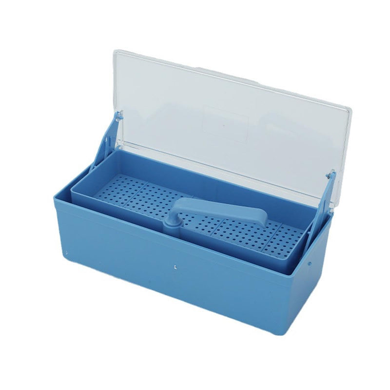 Medical Instrument Sterilizer Box Plastic Tools Cold Sterilization Tray Storage Organizer for Dental, Medical Tool, Tatoo, Nail. (Blue) Blue