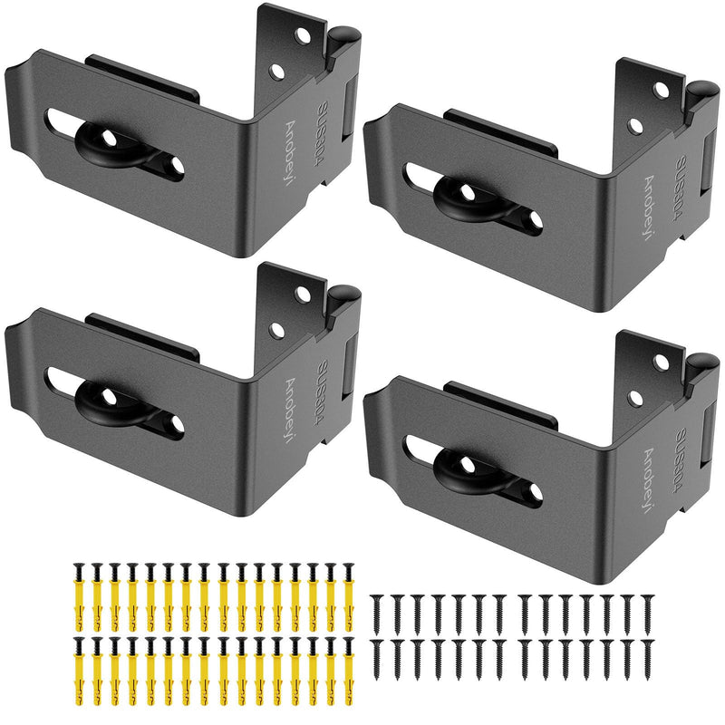 Door Hasp Latch, 90 Degree Padlock Hasp Lock, 304 Stainless Steel Security File Cabinet Lock for Padlock, Right Angle Hasp Latch Lock for Shed, Box, Cupboard, Mailbox, Drawer (Black-4pcs) Black-4pcs
