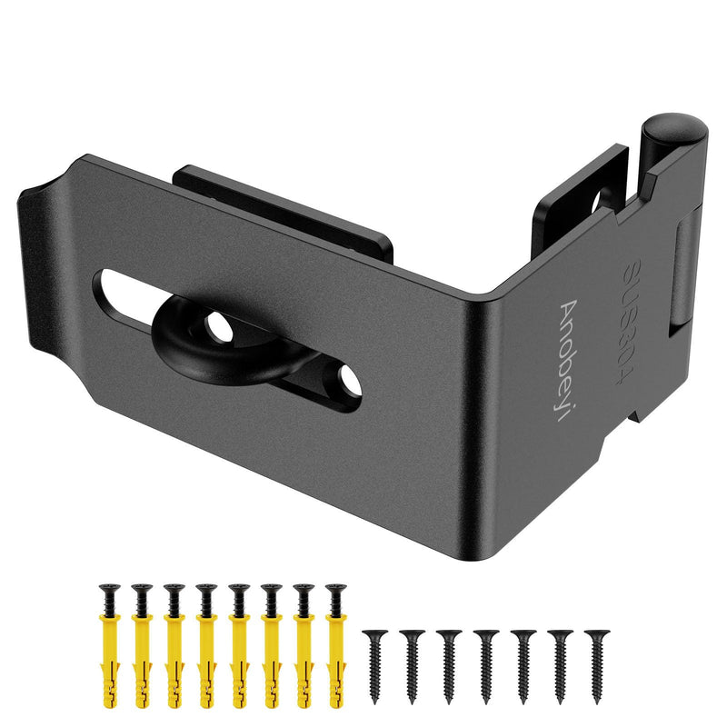 Door Hasp Latch, 90 Degree Padlock Hasp Lock, 304 Stainless Steel Security File Cabinet Lock for Padlock, Right Angle Hasp Latch Lock for Shed, Box, Cupboard, Mailbox, Drawer (Black-1pc) Black-1pc