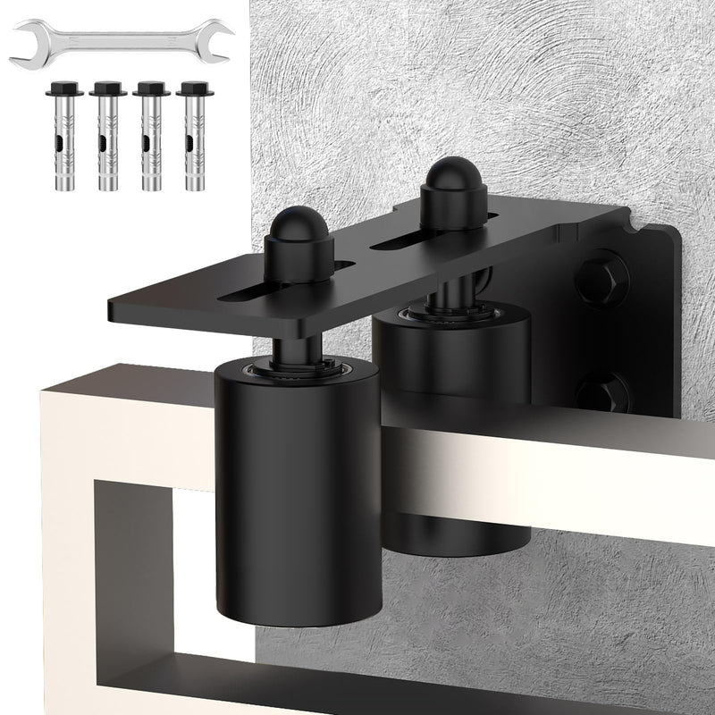 Heavy Duty Sliding Gate Guide Roller Hardware Kit, 3" Black Nylon Wheels with Steel L-Bracket, Adjustable Slide Gate Guide Roller for Rolling Door, Wood, Garage (Black-1pc, 3in) Black-1pc