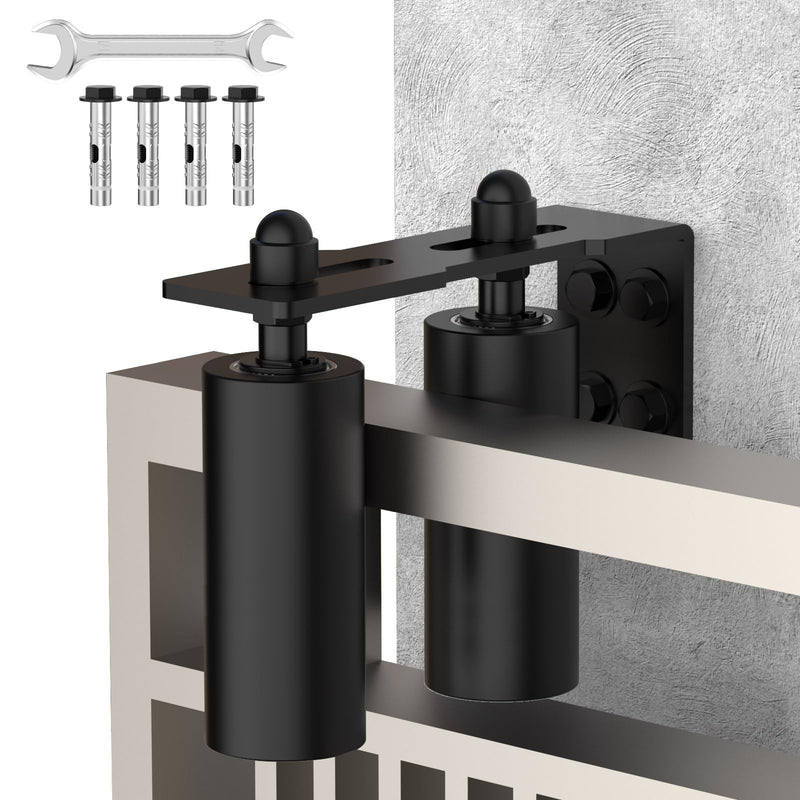 Sliding Gate Guide Rollers & Hardware Kit – Heavy Duty 6" Adjustable Nylon Wheels, Rust-Proof L-Bracket for Sliding Gates, Wood, or Garage Doors (Black-1pc, 6in) Black-1pc
