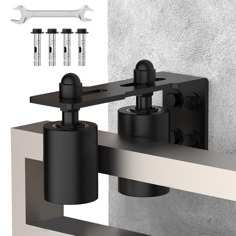 Sliding Gate Guide Rollers & Hardware Kit – Heavy Duty 3" Adjustable Nylon Wheels, Rust-Proof L-Bracket for Sliding Gates, Wood, or Garage Doors (Black-1pc, 3in) Black-1pc