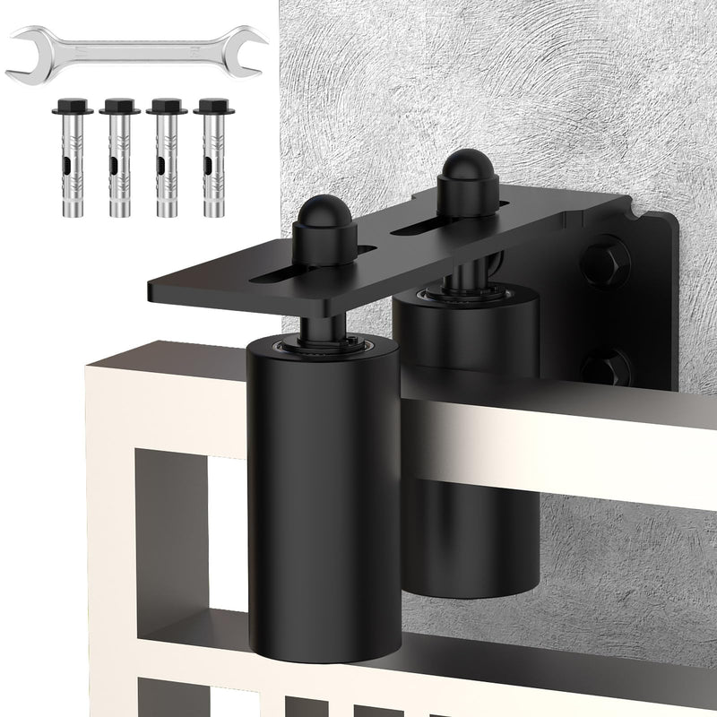 Heavy Duty Sliding Gate Guide Roller Hardware Kit, 4" Black Nylon Wheels with Steel L-Bracket, Adjustable Slide Gate Guide Roller for Rolling Door, Wood, Garage (Black-1pc, 4in) Black-1pc