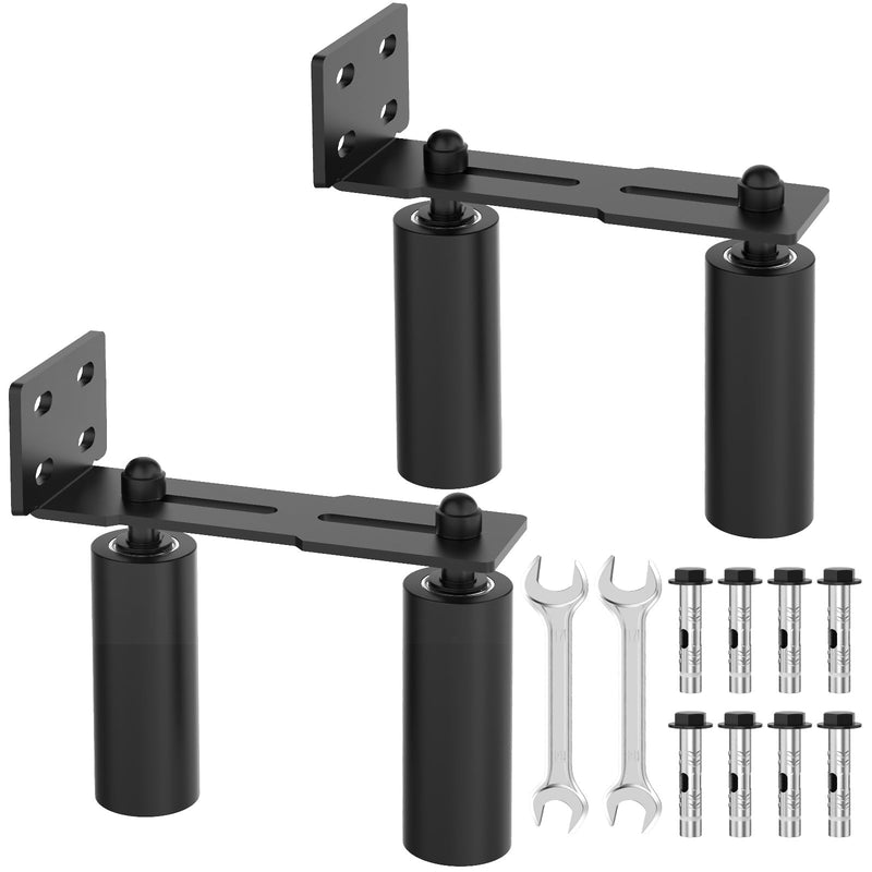 Sliding Gate Guide Roller, 6" Nylon Wheels, Black-2pcs 6in