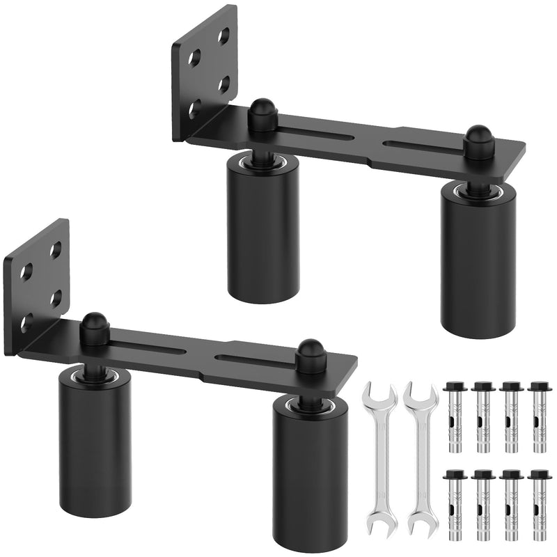 Sliding Gate Guide Roller, 4" Nylon Wheels, Black-2pcs 4in