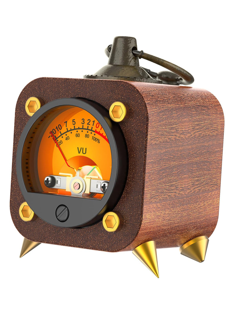Wireless Audio Retro Analog VU Meter Sound Level Indicator DB Panel Display, VU Warm Back Light Audio Level Amp, VU Music Sync and Pickup Rhythm Ambient Lights-FVU1-M FVU01-M
