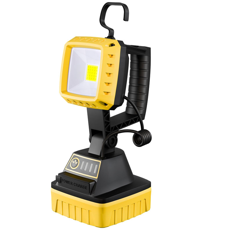 Rechargeable LED Work Light 6000 Lumen, 3 Modes Rotate Spotlight Flashlight, Magnetic Base and Hook Mechanic Light, Waterproof Handheld Spot Light Searchlight for Outdoor, Repairing, Emergency