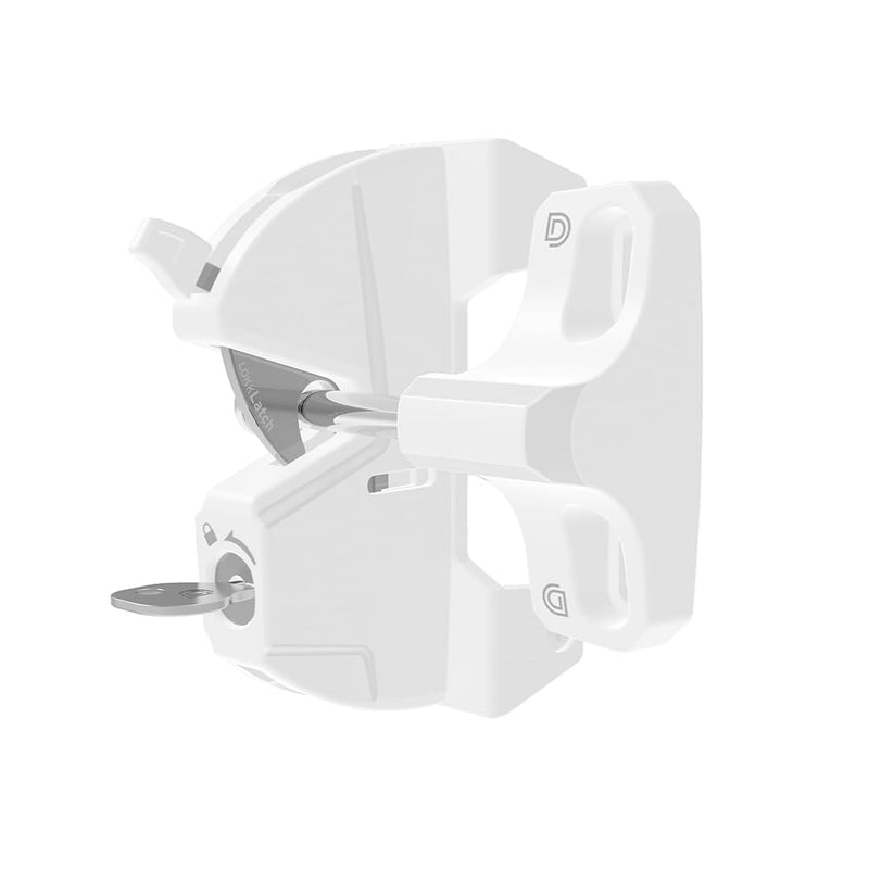 D&D Technologies LL3ALW LokkLatch, Locking Gate Gravity Latch, Key Lockable on One Side of Gate, for Square Gate Frame and Post, Metal, Wood, Vinyl Fences, White Series 3