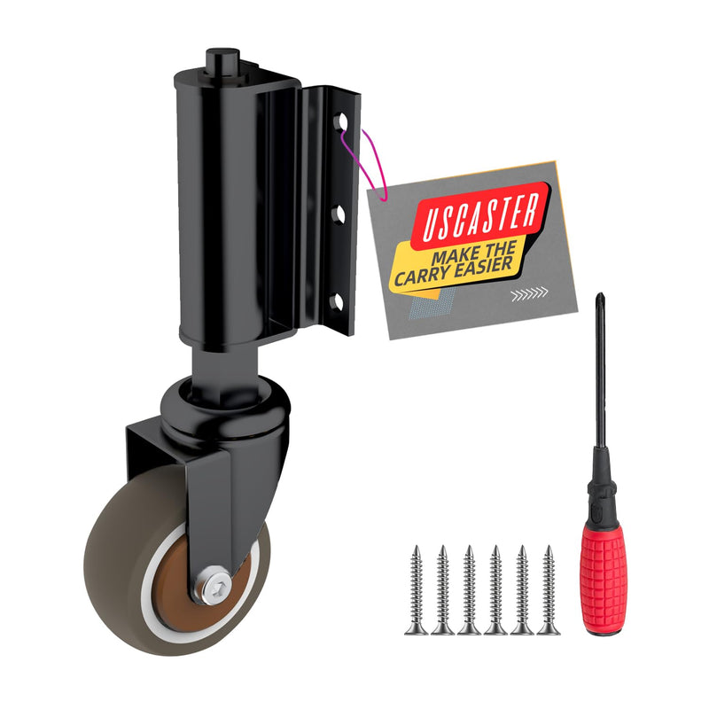 1 Pack Gate Wheel 2inch Gate Caster for Wooden Gate 80lbs Capacity 360 Degree Rotation TPR Rubber Tire Spring-Loaded Gate Wheels with Screws & Screwdriver(Black) TPR-2inch(black)