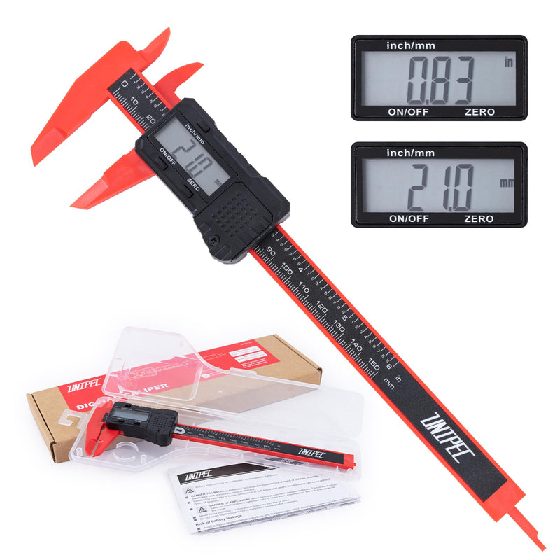 Digital Caliper 6 inch Digital Micrometer Caliper,ABS Body for Accurate Measurements with LCD Screen, Auto-Off Feature, Inch and Millimeter Conversion Enhanced ABS