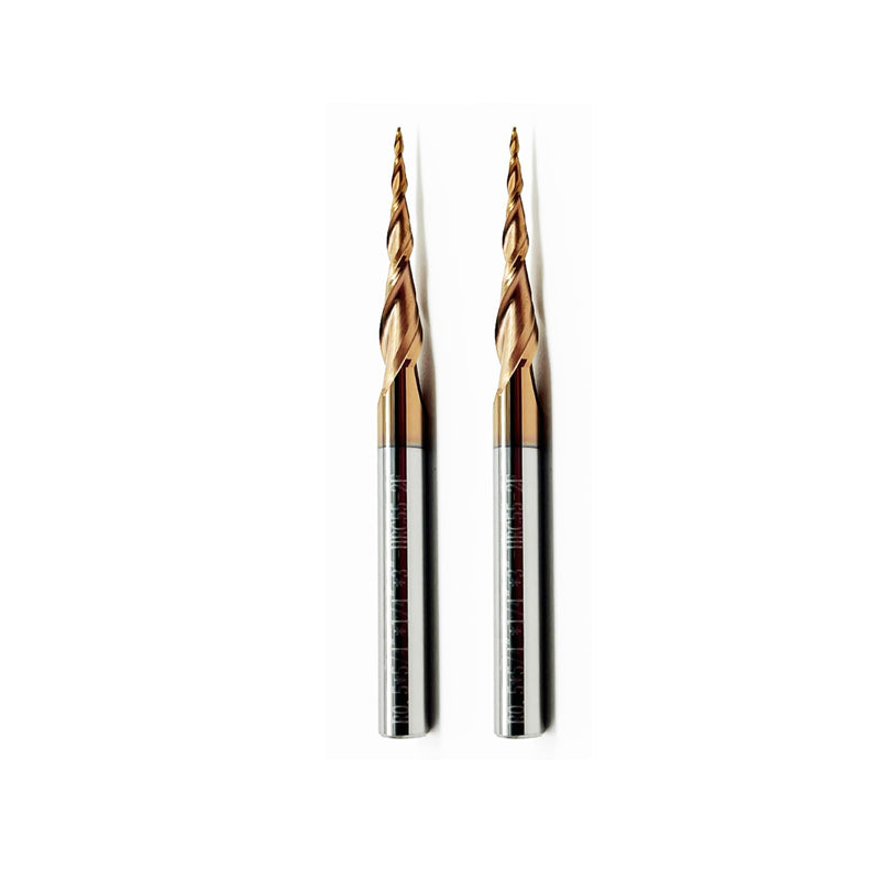 2Pcs Tapered Ball Nose End Mill - 1/4" Shank, 3" Overall Length, 0.5mm Tip Radius (R0.5), 4.82° Per Side Angle - Precision CNC Tool for Hard Metals, Wood & Plastic (Professional & DIY Use) R=0.5mm 2