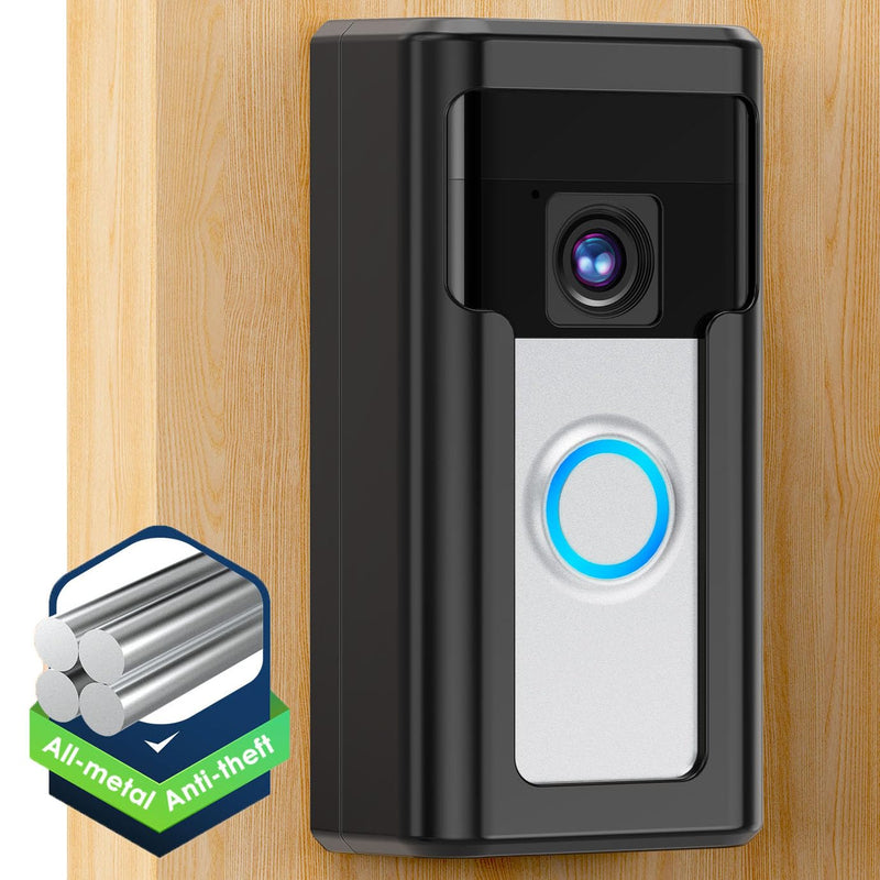 Liwin All-Metal Adhesive Video Doorbell Mount Compatible with Ring/Blink Wireless Video Doorbell, No-Drill Mounting Bracket Wedge Adapter Holder Accessories for Home Rentals, Black Black-Sensor Unblocked - NewNest Australia