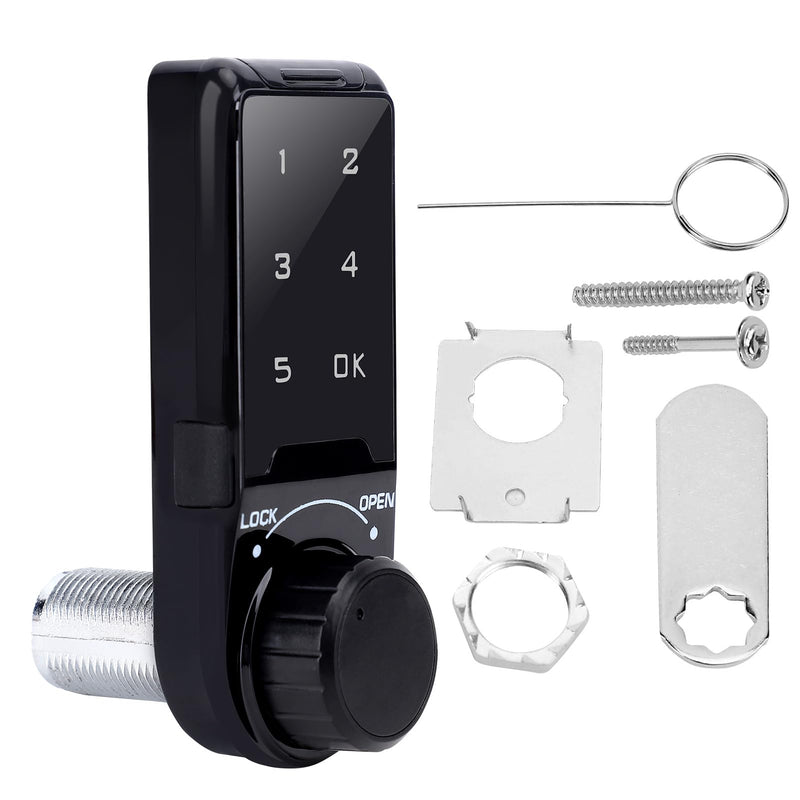 Electronic Cabinet Deadbolt Lock, Code Security Lock, Drawer Locks, Digital Locker Keypad Lock Touch Password Keyless Entry Key Access for Furniture, Hotel, Company, Factory (L=20) L=20
