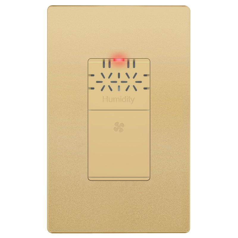 LIDER No Neutral Wire Required Humidity Sensor Switch, 1-Pole, Matte Gold