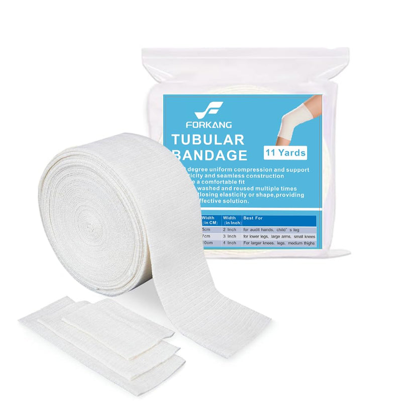 Tubular Bandages Cotton Elastic Support Bandage Size E Washable Compression Bandage Compression Wrap Roll Stockinette Tubing for Legs4''X11 Yards 4''X11 yard