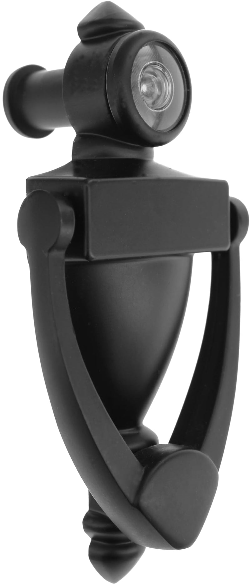 Elegant 5 Inch Matte Black Door Knocker with 180 Degree Peephole - Perfect for Front Door Security - Includes Door Viewer Peephole and Door Knockers for Front Door