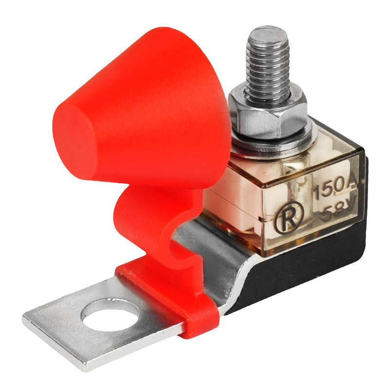 Terminal Fuse Block 150Amp，58V DC Maximum, Single Stud 5/16" (M8) Compact MRBF Marine Rated Battery Fuse Fuse with Holder