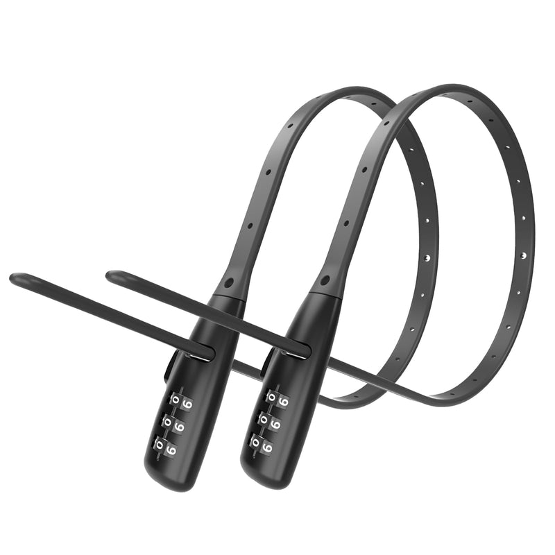 WARLION Zip Tie Lock - 3-Digit Adjustable Cable Lock, for Bike Rack Lock, Motorcycle Helmet, Skateboard, Skis, French Door, Stroller & Cabinet - Ideal for Lightweight Security (2 Pack) 2 Pack Black