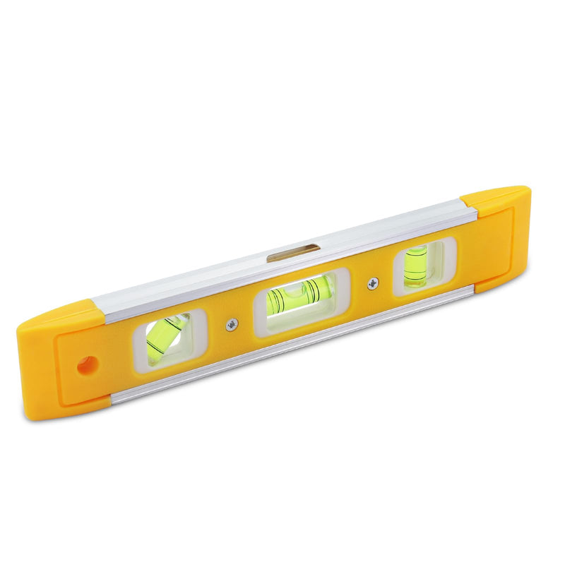 9 Inch (230 cm) Torpedo Level Magnetic, Small Leveling Tool with 3 Bubble Spirit Levels (45, 90, 180 Degree) - Ideal for Hanging Pictures, Installing Shelves, and Home Renovations