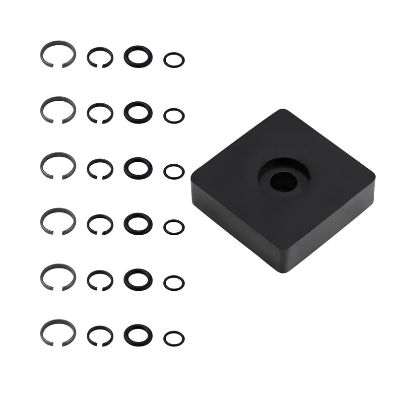 6 set 3/8" & 6 Sets 1/2" Impact Retaining Ring Clip Impact Friction Rings with O-Ring, Including Retainer Ring Anvil Install Tool Compatible with Electric & Pneumatic Impact Wrench